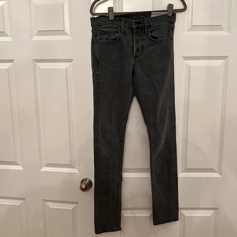 2 Rag and Bone extra slim gray jeans.